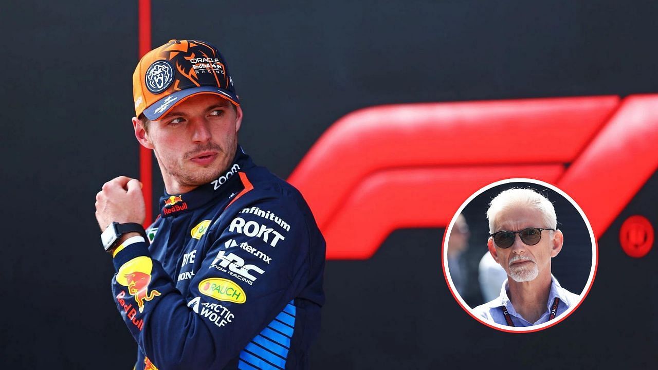 In Picture: Max Verstappen (foreground), Damon Hill (circle). Credit: Getty Images.