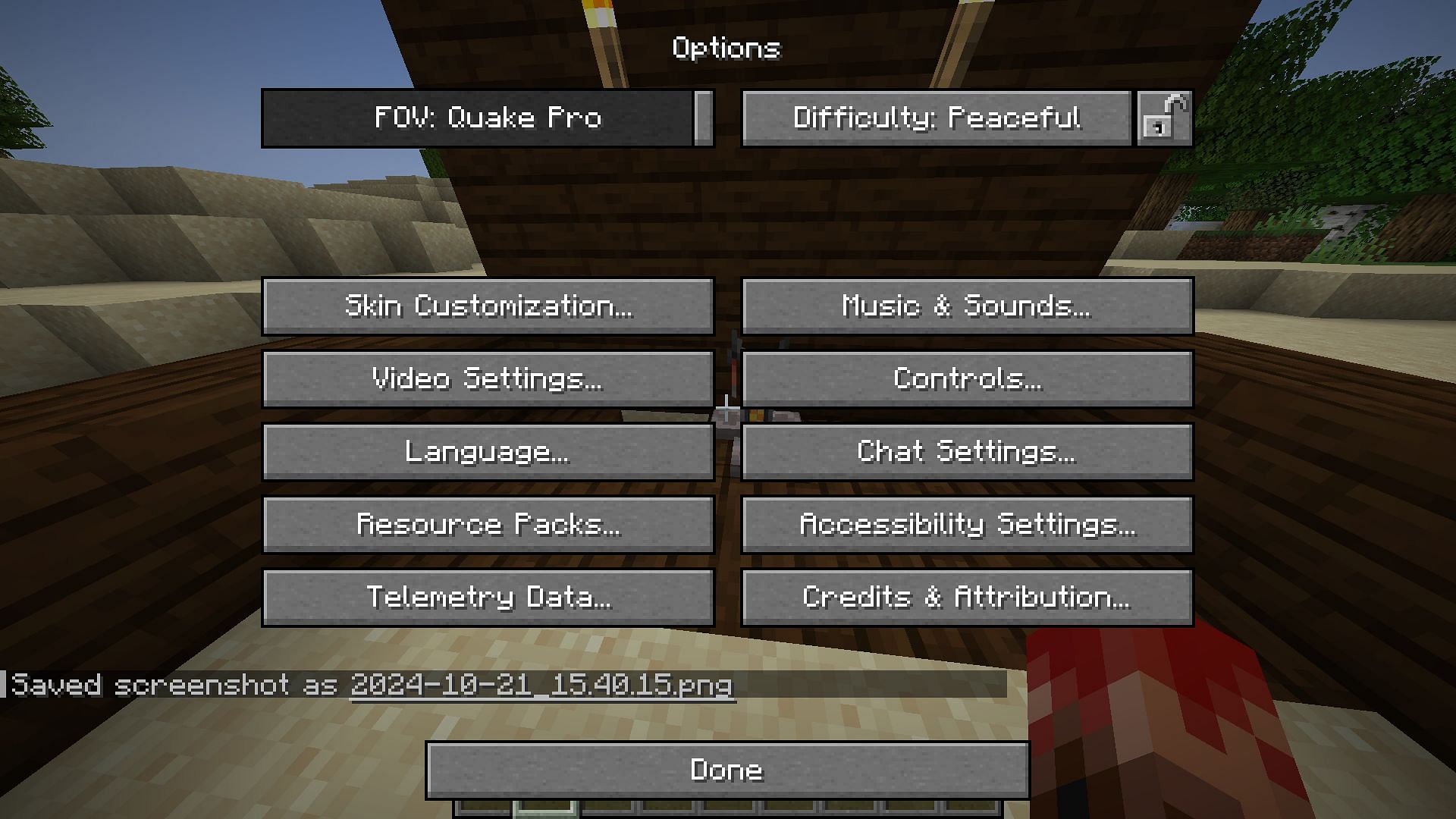 Set the FOV to Quake Pro to easily evade the Creaking (Image via Mojang Studios)