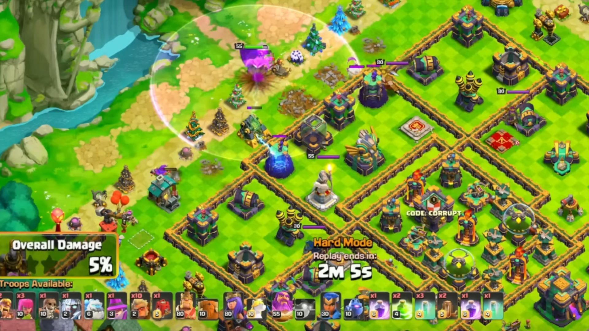 Army composition of Town Hall 14 Mass Druids (Image via SuperCell)