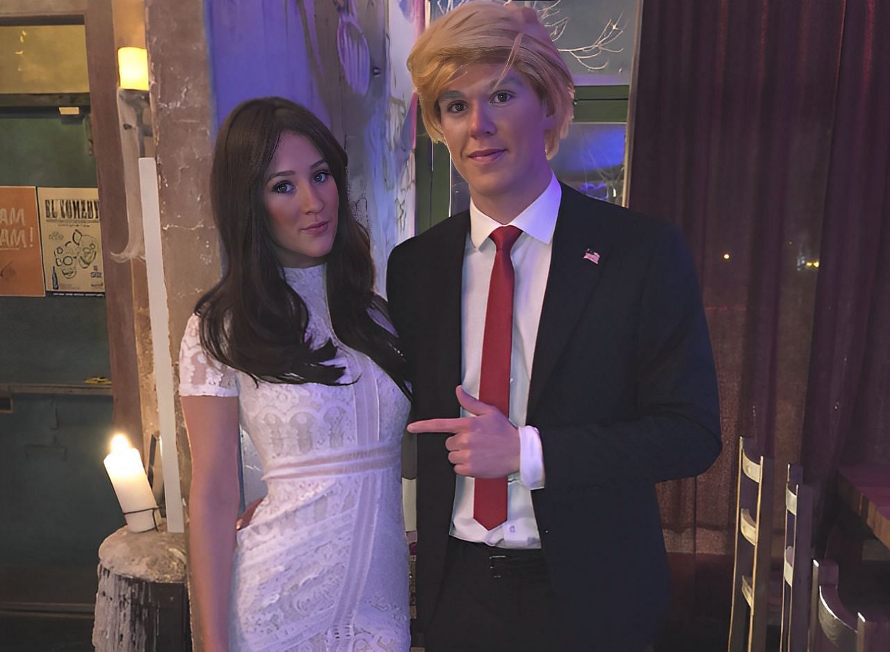 Connor McDavid and his girlfriend, Lauren Kyle, celebrated Halloween by dressing as Donald Trump and Melania Trump (Credit: IG @laurenkyle1)