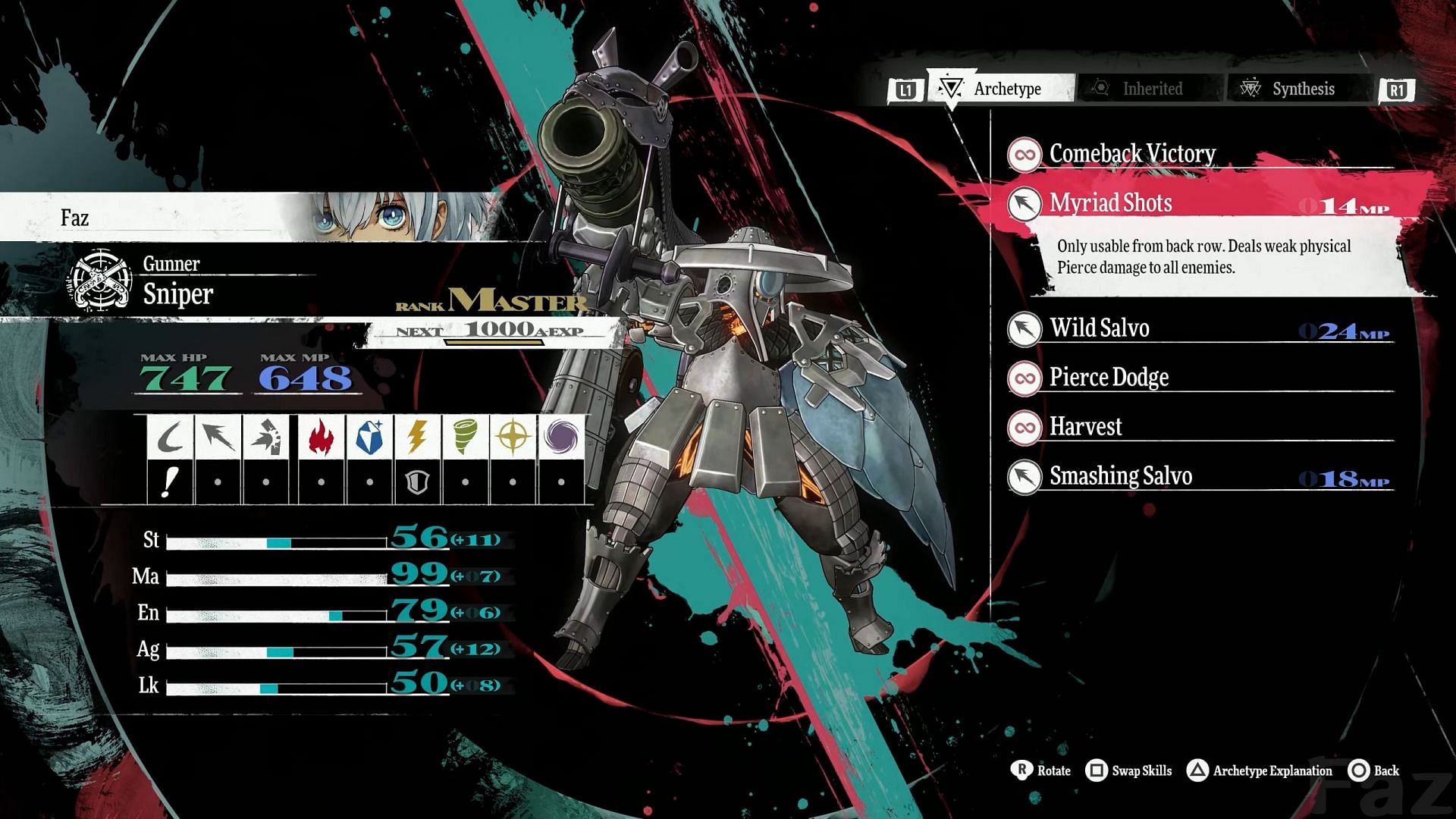 The Gunner's abilities (Image via Atlus)