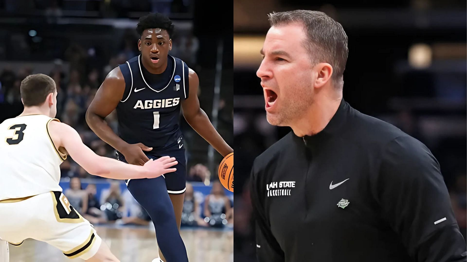 Washington coach Danny Sprinkle (right) talks about rebuilding the Huskies, who will be led by Great Osobor (left) (Image Source: IMAGN)