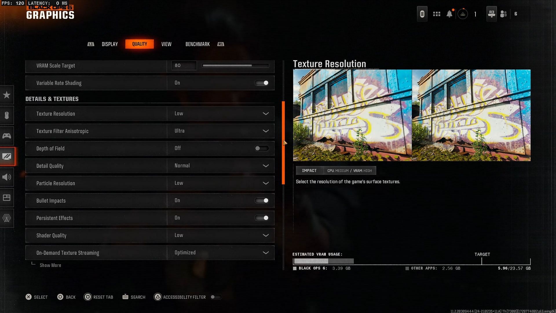 Black Ops 6 graphics settings (Image via Activision)