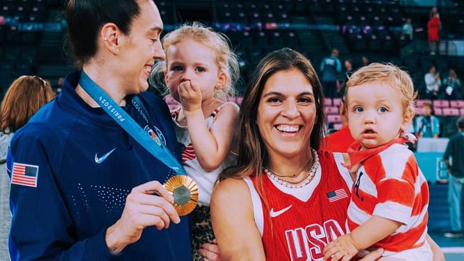 Pic: Breanna Stewart and her wife Marta Xargay pose adorably with their children ahead of Liberty's championship parade