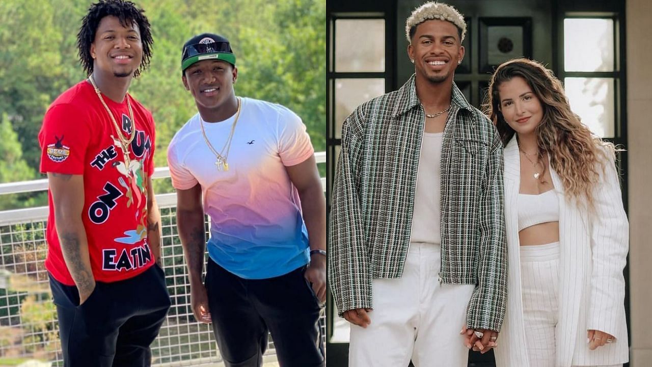 Ronald Acuna Jr. with brother Luisangel, Francisco Lindor with wife Katia