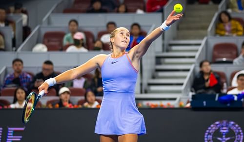 Mirra Andreeva in action at the 2024 China Open (Picture: Getty)