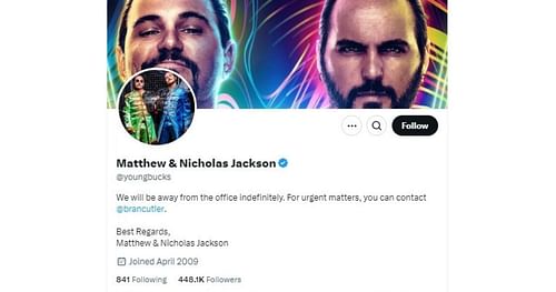 New X/Twitter bio of Matthew and Nicholas Jackson