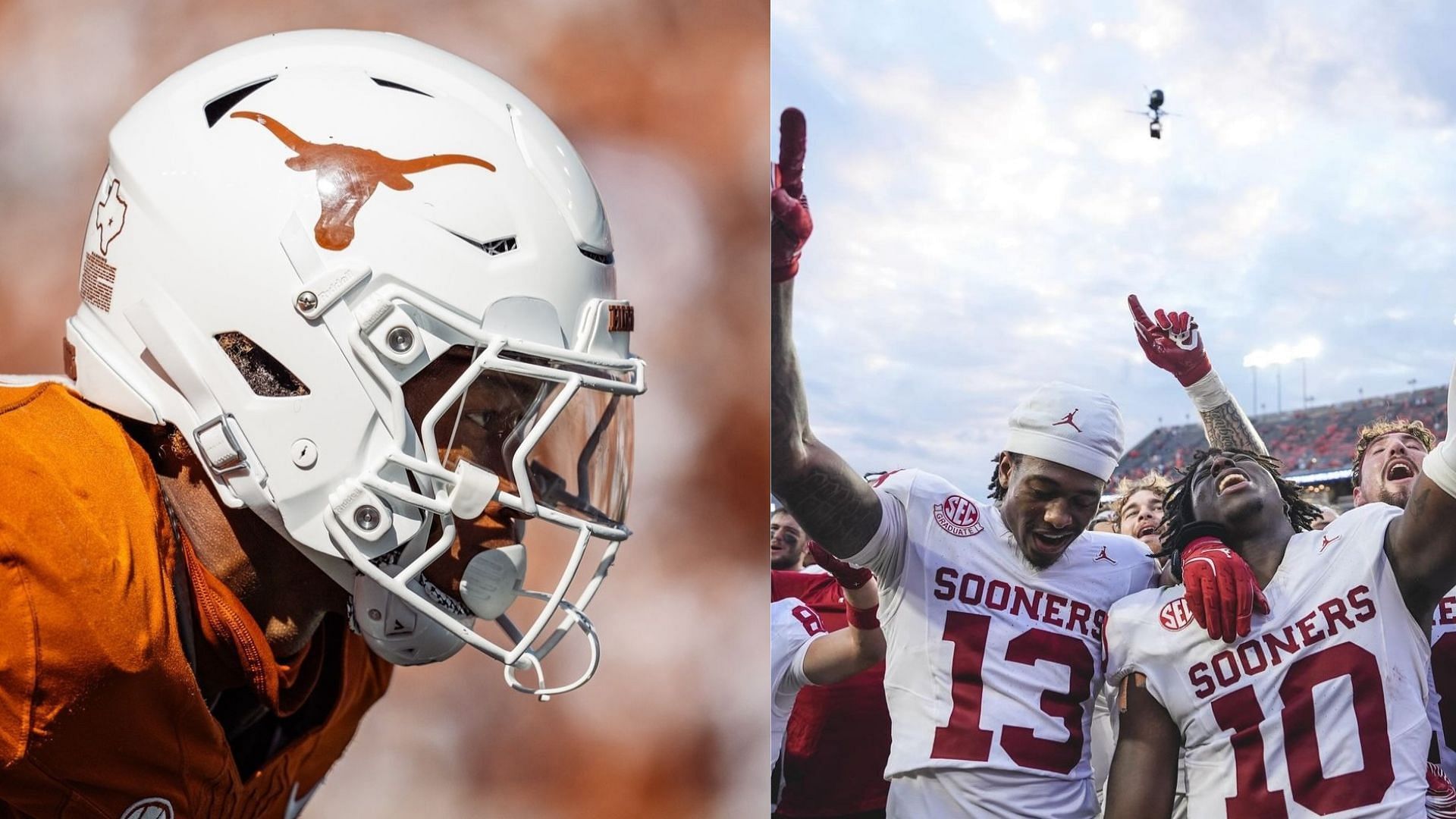 Picture Sources: texasfootball, OU_football (Instagram) 