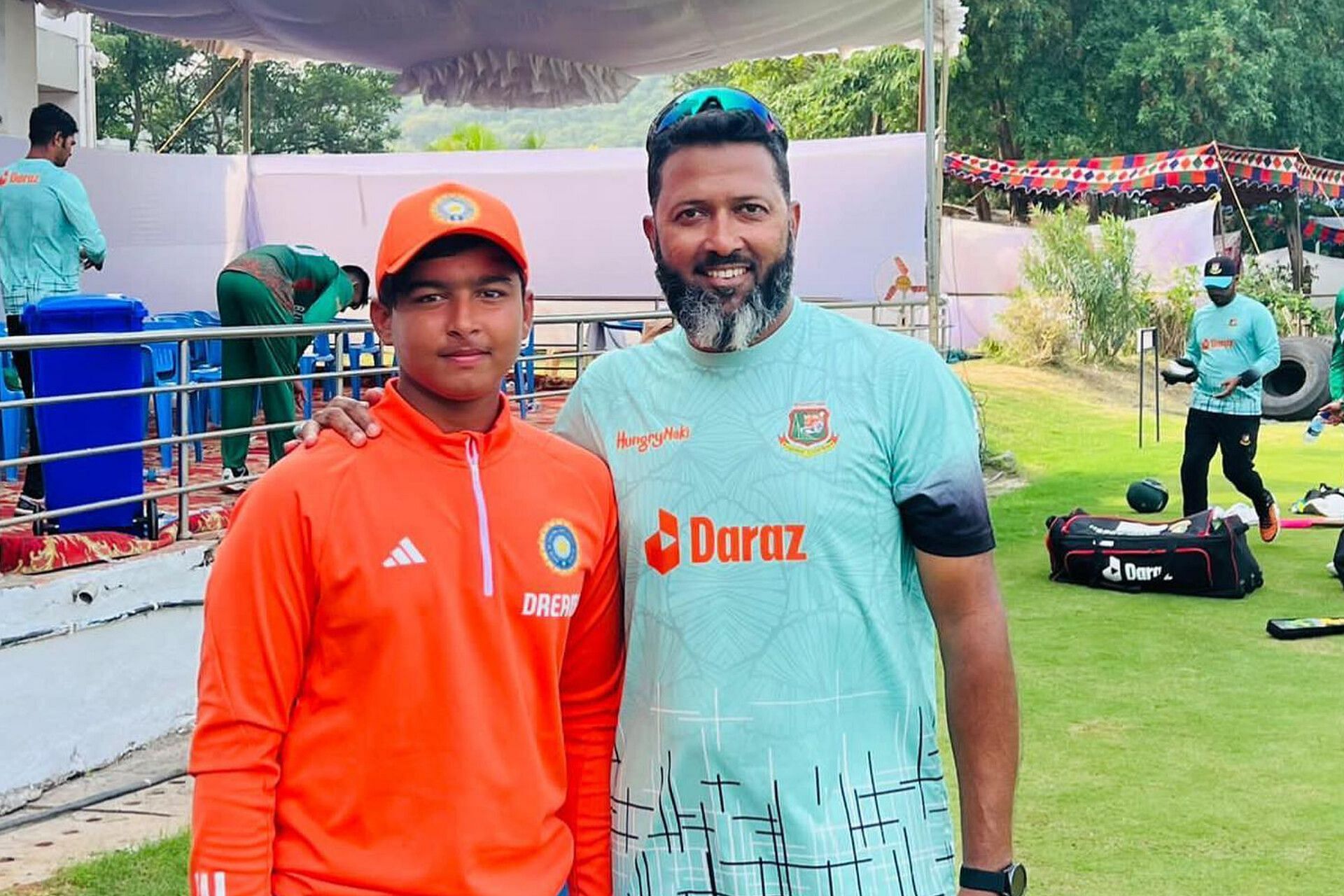 Vaibhav Suryavanshi with Wasim Jaffer (Image via Instagram/@vaibhav_sooryavanshi09)