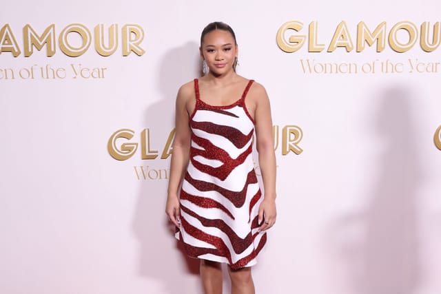 suni lee red dress Gymnast Suni Lee Almost Pops Out of Tight Red Dress While Celebrating Her Birthday: Hot Photos!
