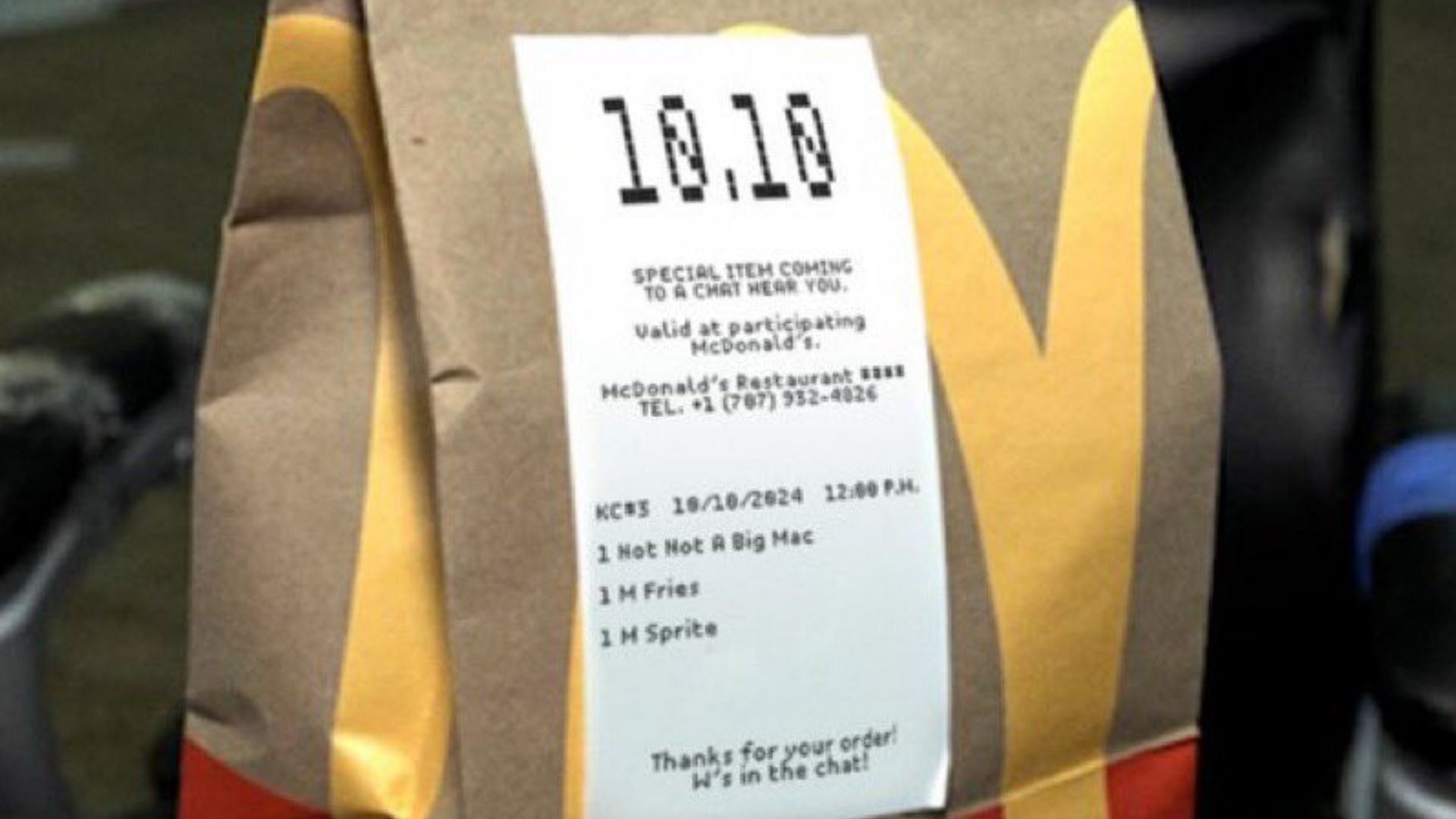 A closer look at the meal bag&#039;s label reveals its contents (Image via @FearedBuck)