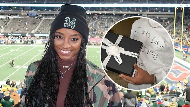 Simone Biles drops 2-word reaction as husband Jonathan Owens delivers surprise Chanel gift