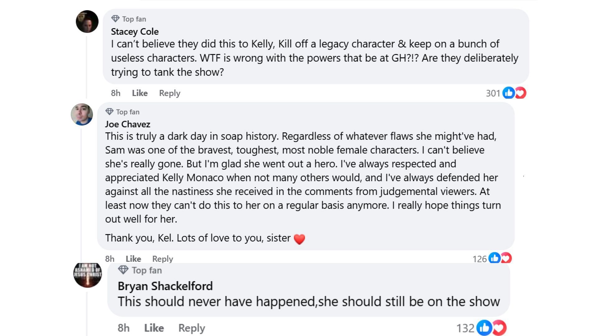 Fan reactions (Image via Facebook/@General Hospital)