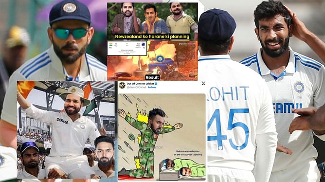 "Clueless captain Rohit Sharma"- Top 10 funny memes after India's historical defeat in 1st Test vs New Zealand 2024 in Bengaluru