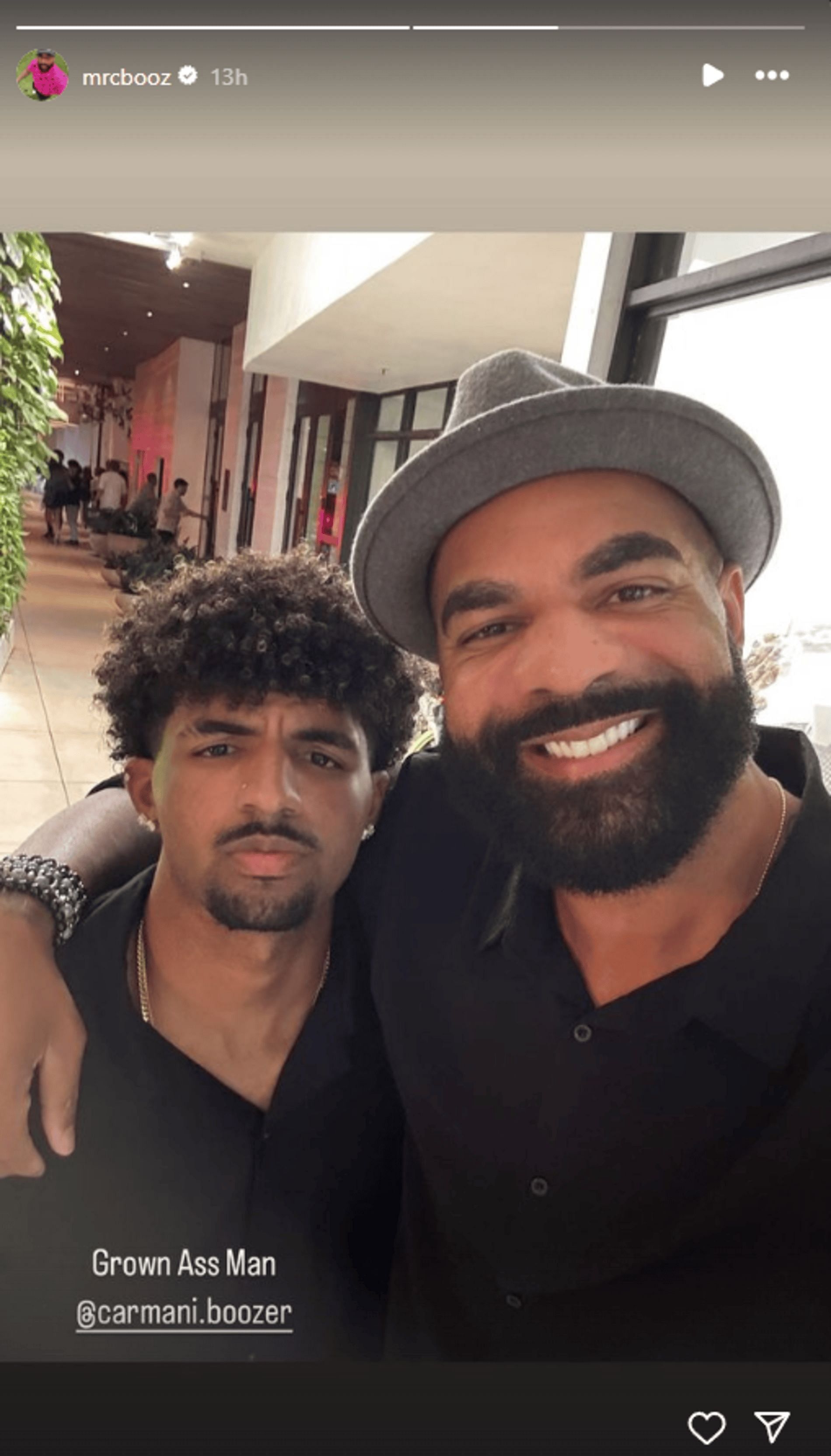 Carlos Boozer with son Carmani (source: Instagram/ mrcbooz)