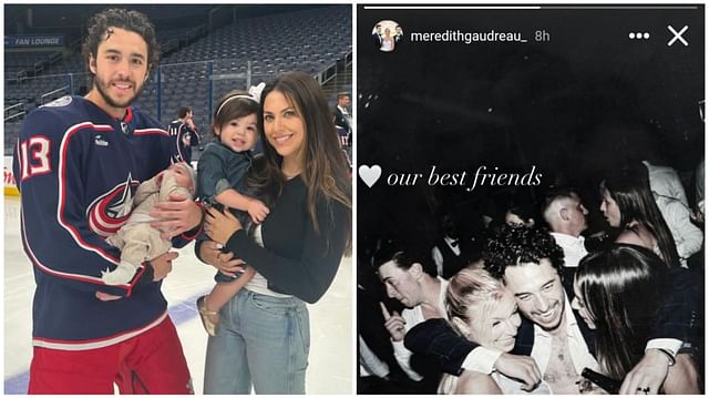 Meredith Gaudreau shares throwback wedding picture with Johnny Gaudreau and Claudia Mangiapane [via IG/@meredithgaudreau_]