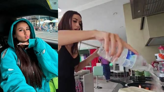 "She did it on purpose": Fans react to viral clip of Sam Frank setting egg carton on fire