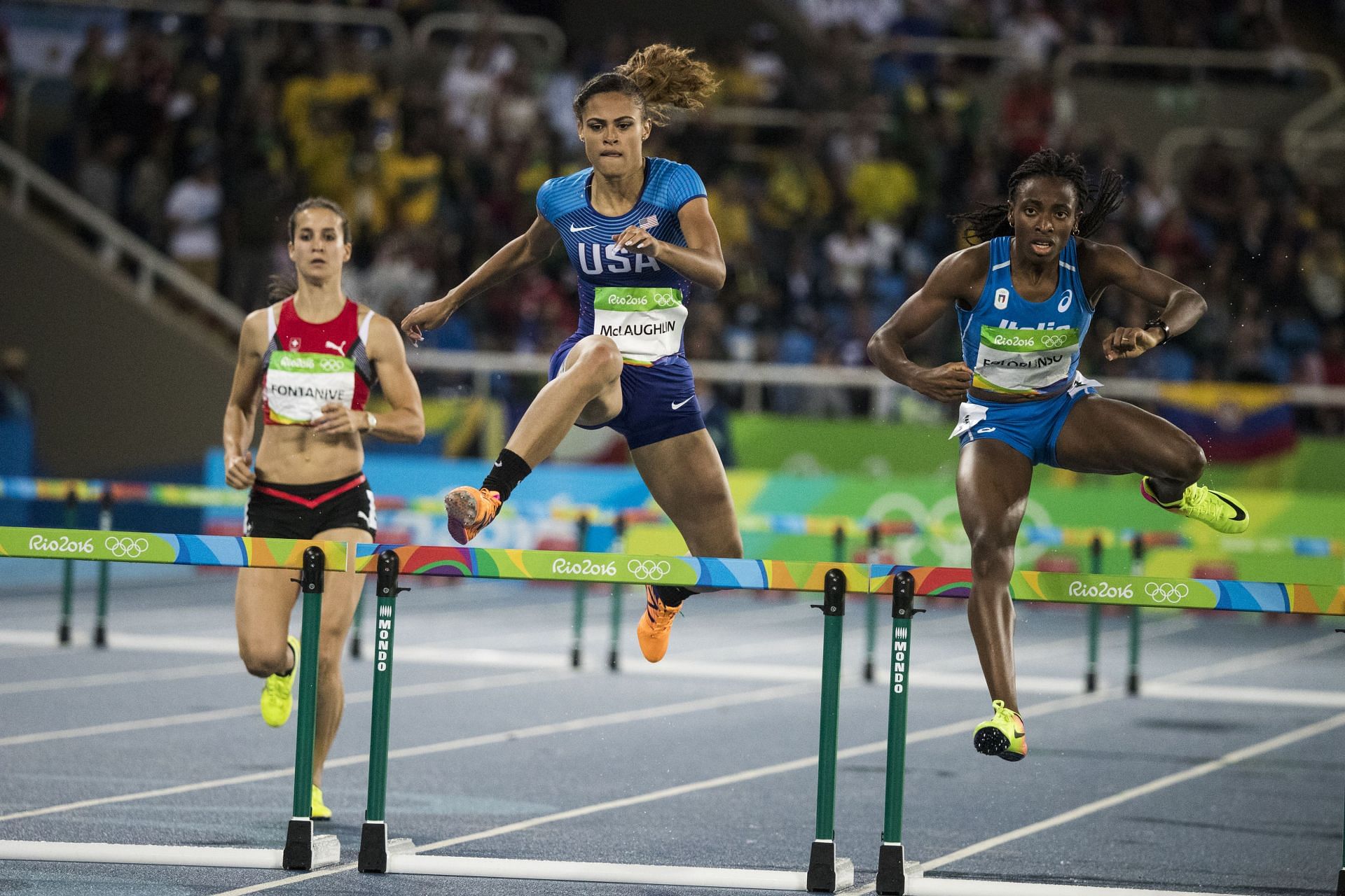 Sydney McLaughlin-Levrone in action during the Women&#039;s 400m Hurdles Round 1 at the Rio Olympics 2016 (Photo: Getty Images)