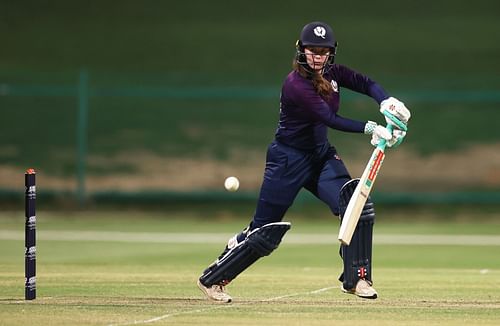 Katherine Fraser in action vs Sri Lanka in the Final of the ICC Women's T20 World Cup Qualifier 2024