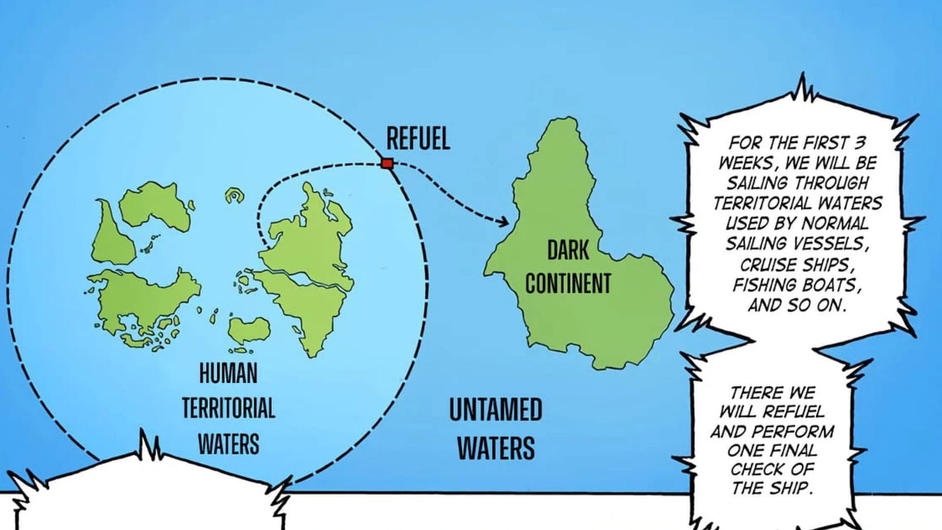 The world map as shown in the manga (Image via Shueisha)