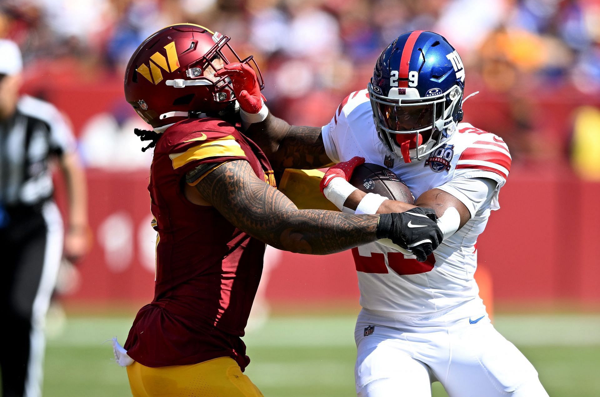 Tyrone Tracy Jr. during New York Giants vs. Washington Commanders - Source: Getty