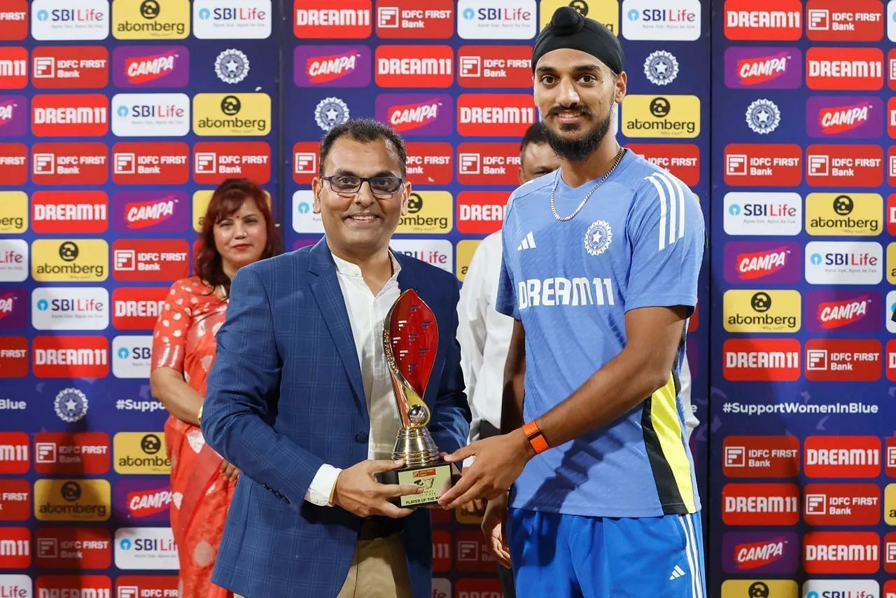 Arshdeep Singh was chosen as the Player of the Match in the first T20I against Bangladesh. [P/C: BCCI]