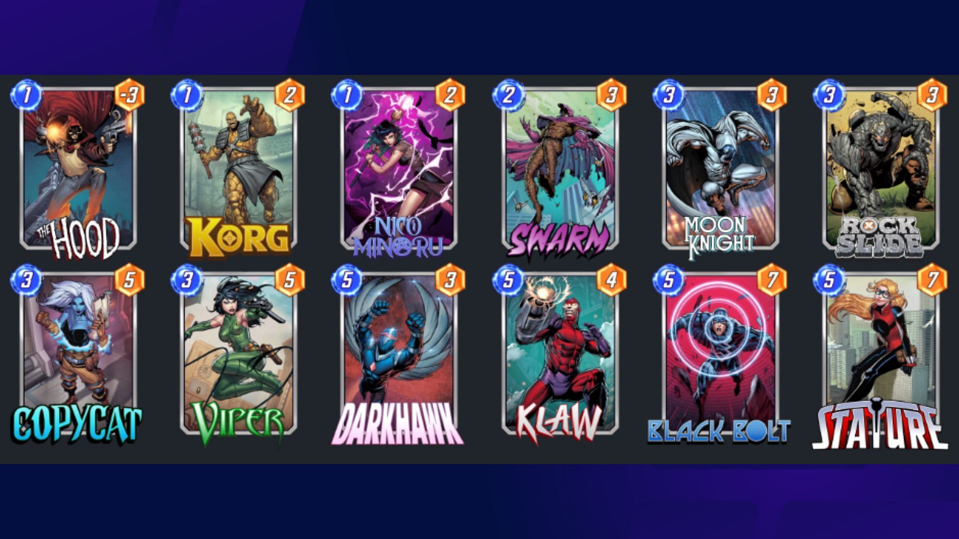 Marvel Snap Meta Stature Darkhawk deck (Image via Nuverse)