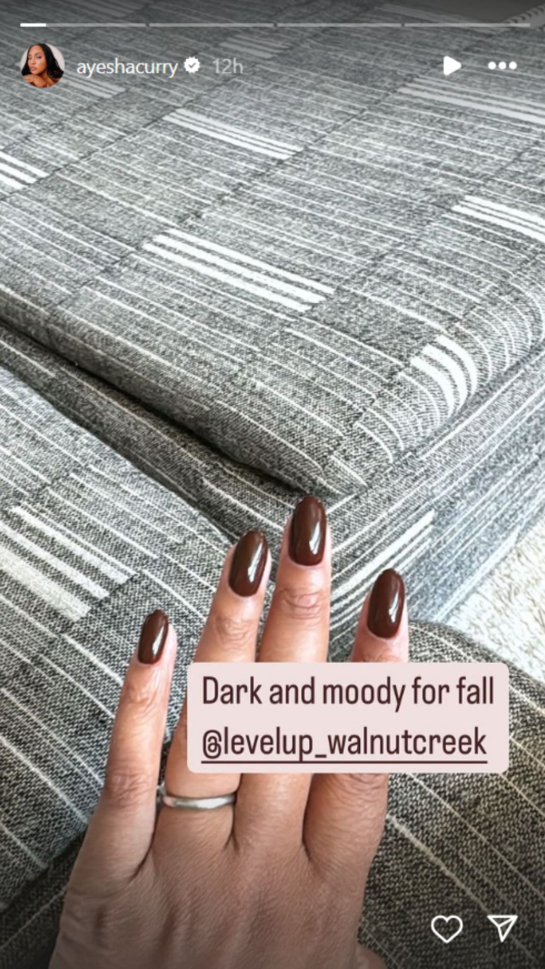 Ayesha Curry shows off newly-painted &#039;dark and moody&#039; nails for fall season (Image: @ayeshacurry IG)