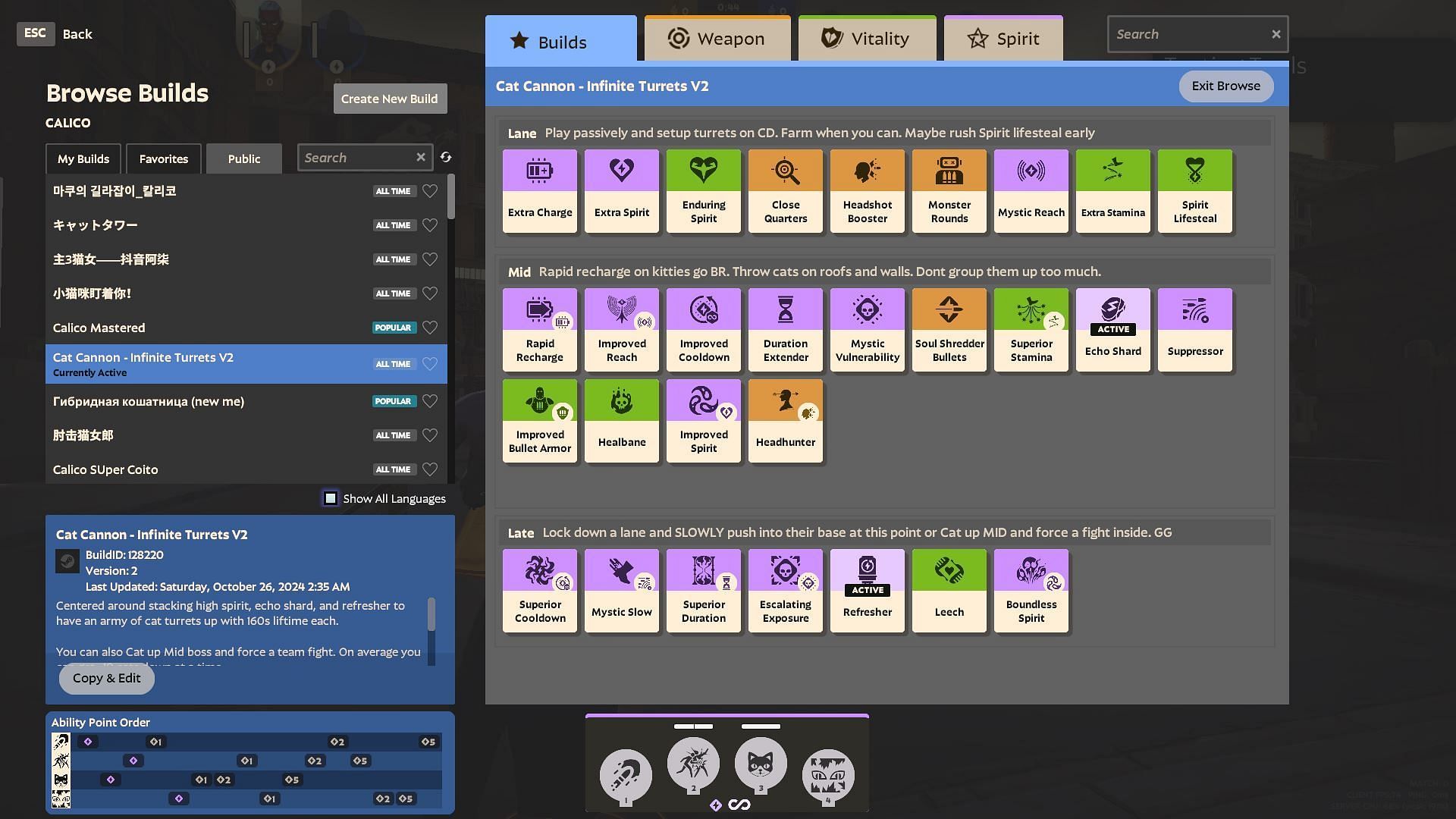 Deadlock Calico build (Image via Valve)