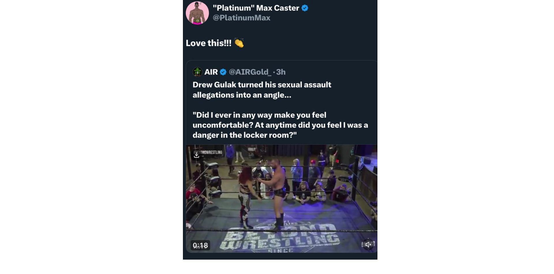 Screenshot of Max Caster&#039;s deleted tweet (Photo Credit: Max Caster on X)