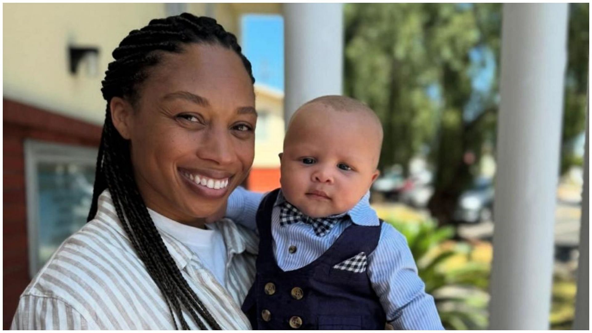 Allyson Felix and her son Trey