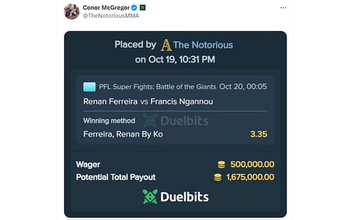 Screenshot of Conor McGregor's post on X