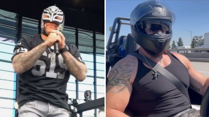 Rey Mysterio breaks silence after major non-WWE appearance; pictured with former Universal Champion