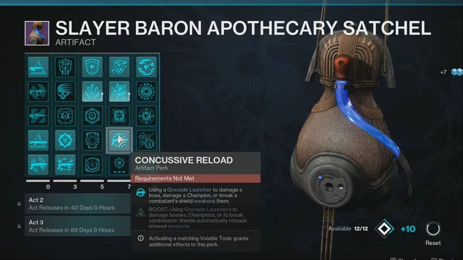 Destiny 2 Episode Revenant Act I artifact perks (Image via Bungie) 