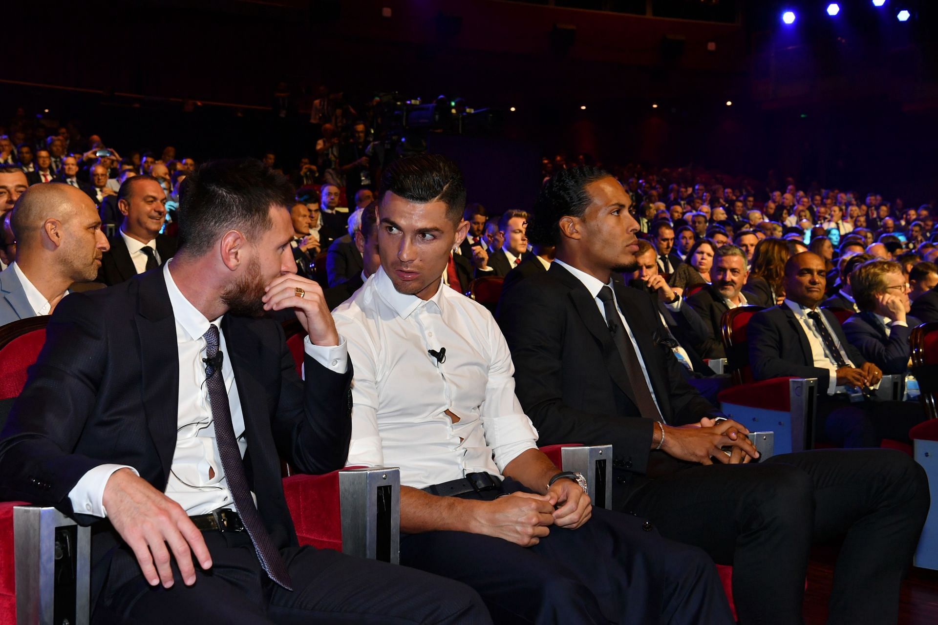 Lionel Messi (left) and Cristiano Ronaldo (centre)