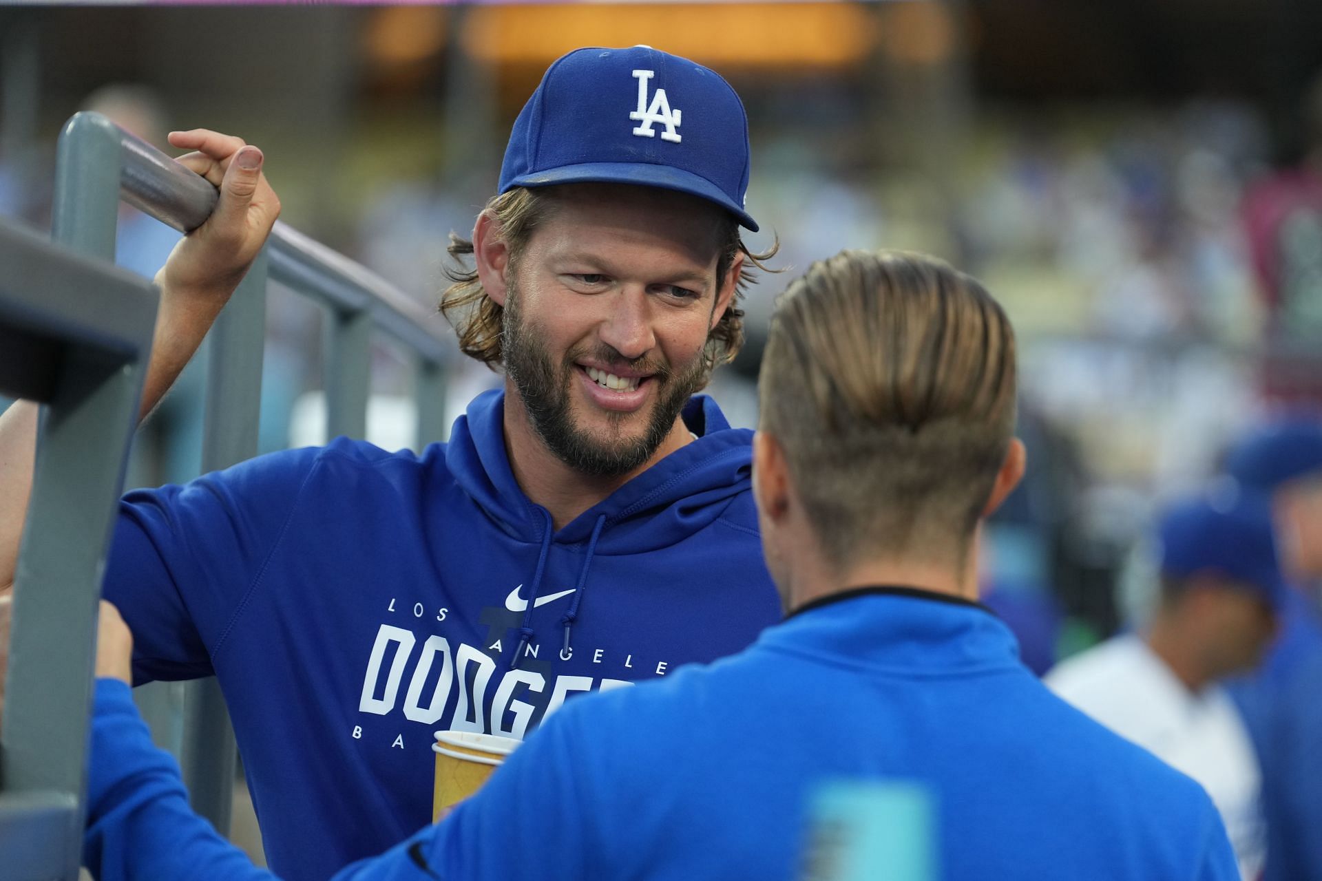 Brewers at Dodgers - Clayton Kershaw and Dave Roberts (Photo via Getty)