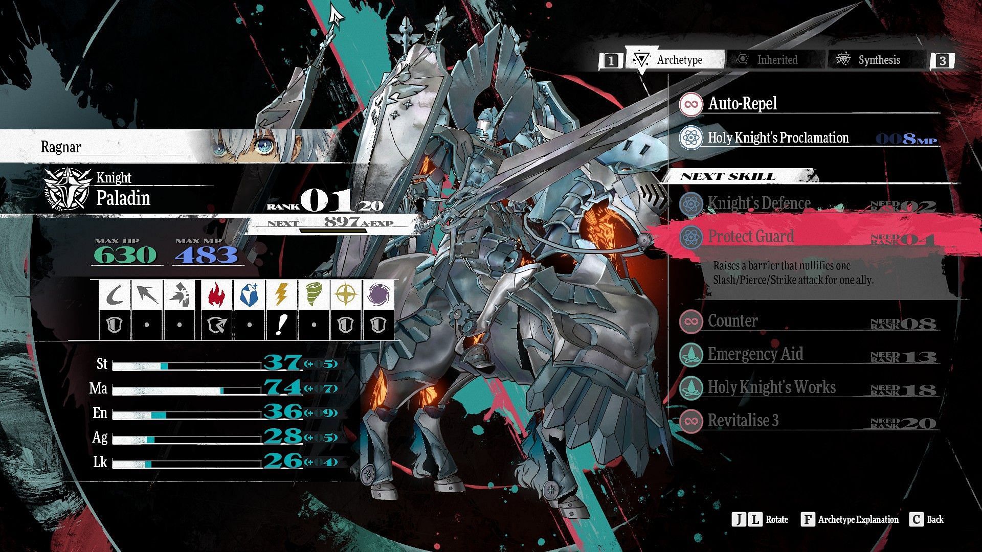 Archetype can be leveled up using certain items (Image via Atlus)