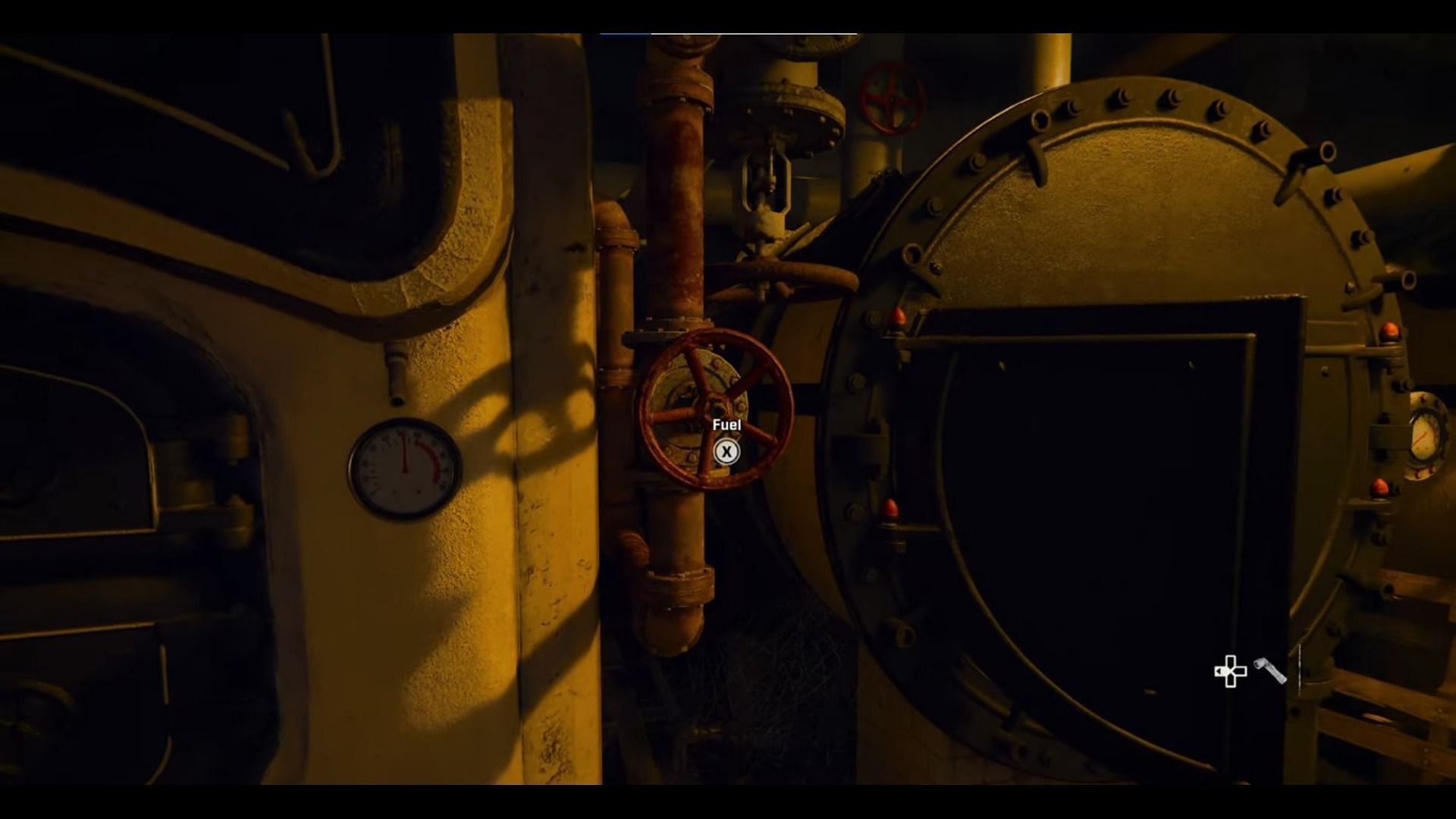 Boiler room puzzle Fuel Valve (Image via Activision)