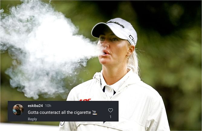 “Gotta counteract all the cigarette” – Fans roast Charley Hull for smoking as she endorses an athletic brand