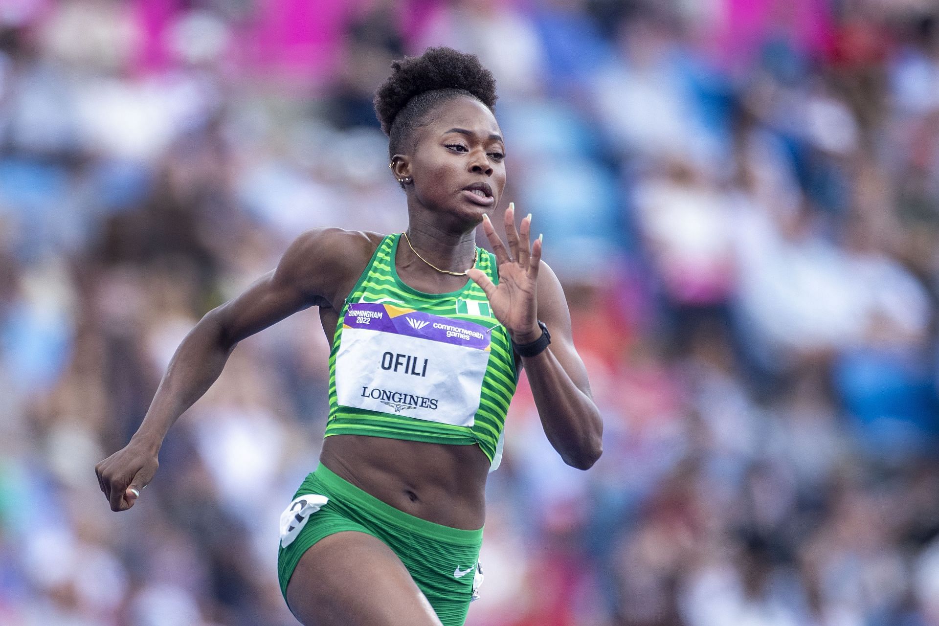 Favour Ofili at the Commonwealth Games - Birmingham 2022. (Image via Getty)