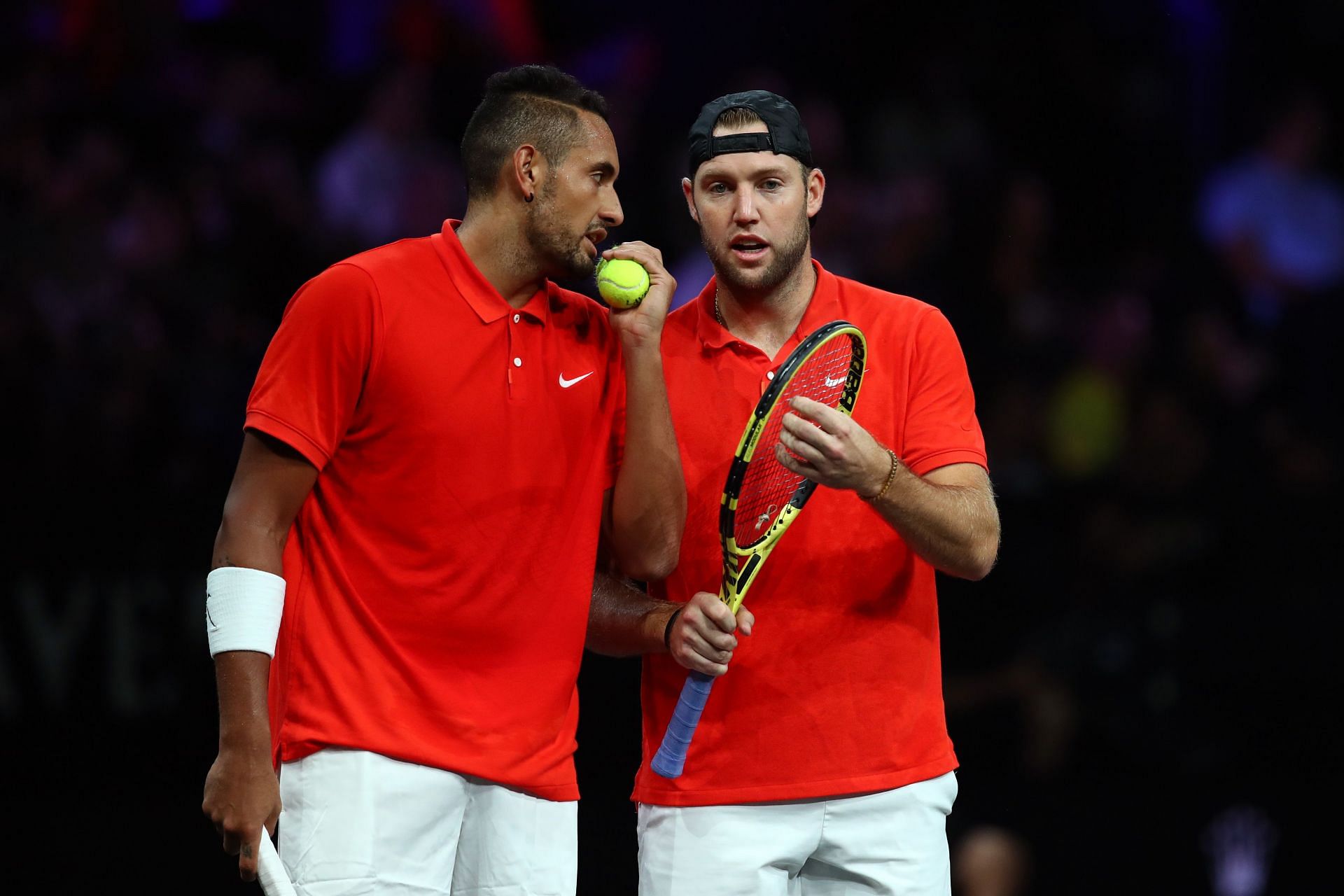 Nick Kyrgios (L) and Jack Sock pictured at the 2019 Laver Cup | Image Source: Getty