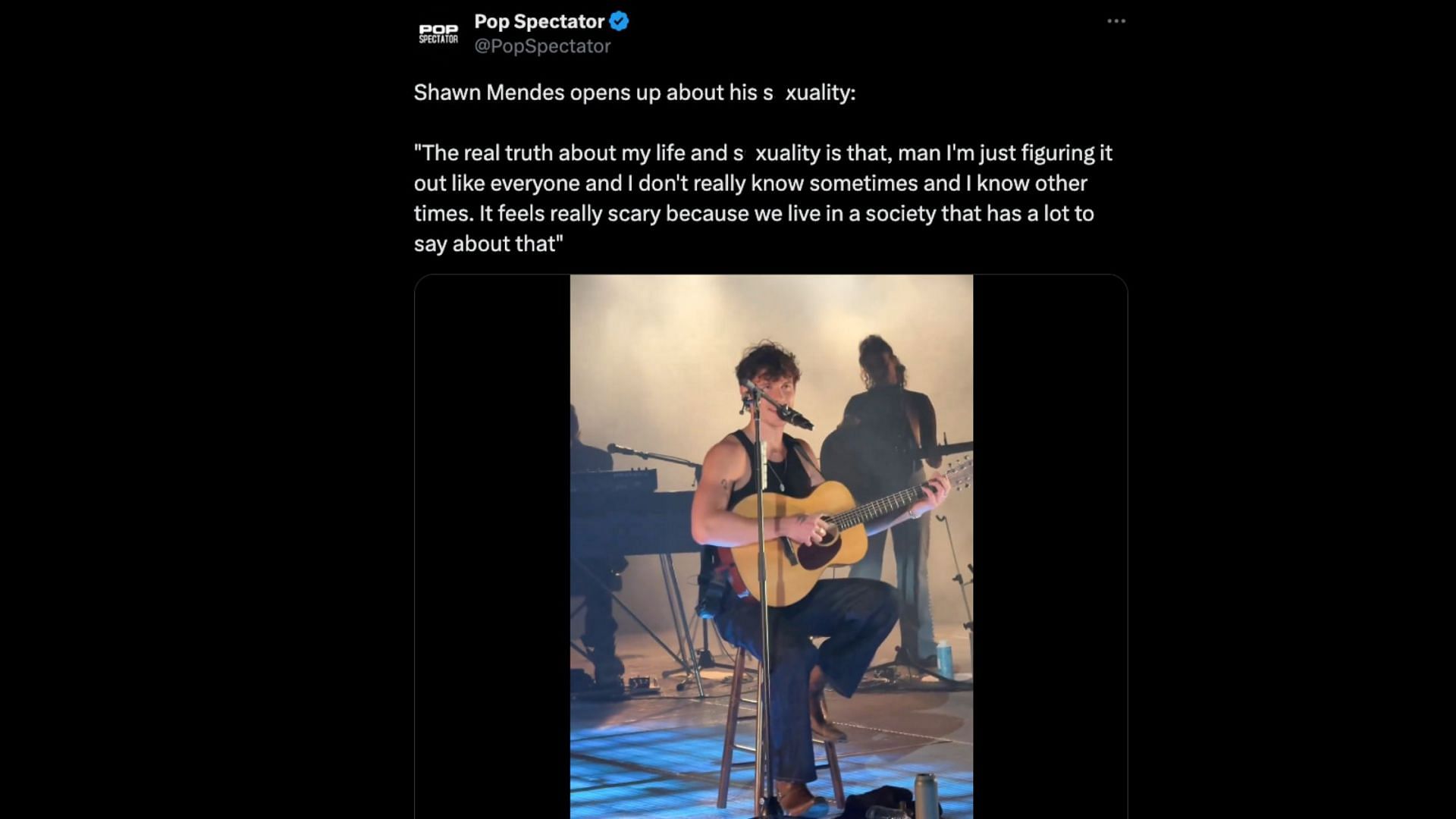 Mendes opened up about his s*xuality (Image via X/@PopSpectator)