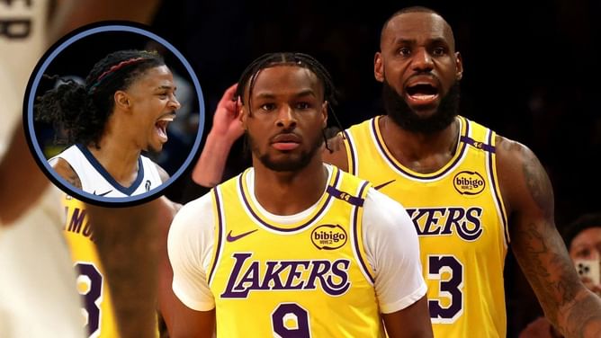 Ja Morant reacts to LeBron James and Bronny James' official debut as Lakers teammates