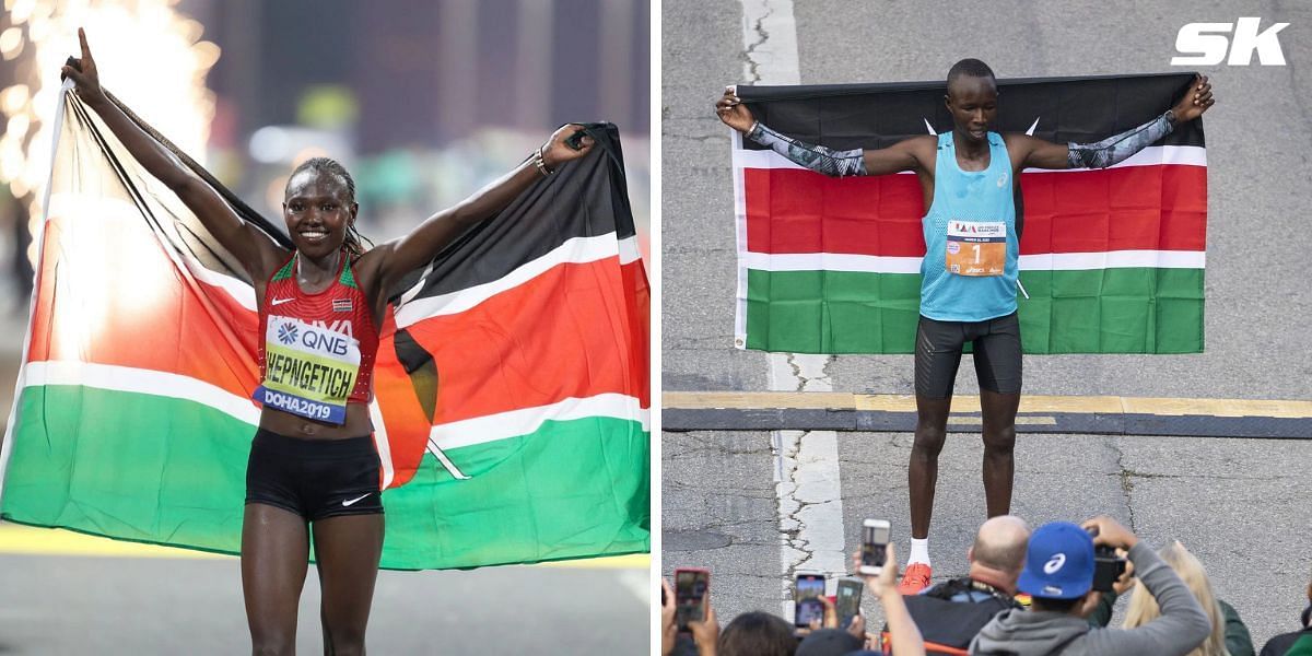 Ruth Chepngetich and John Korir win Chicago Marathon 2024. PHOTO: Both from getty Images