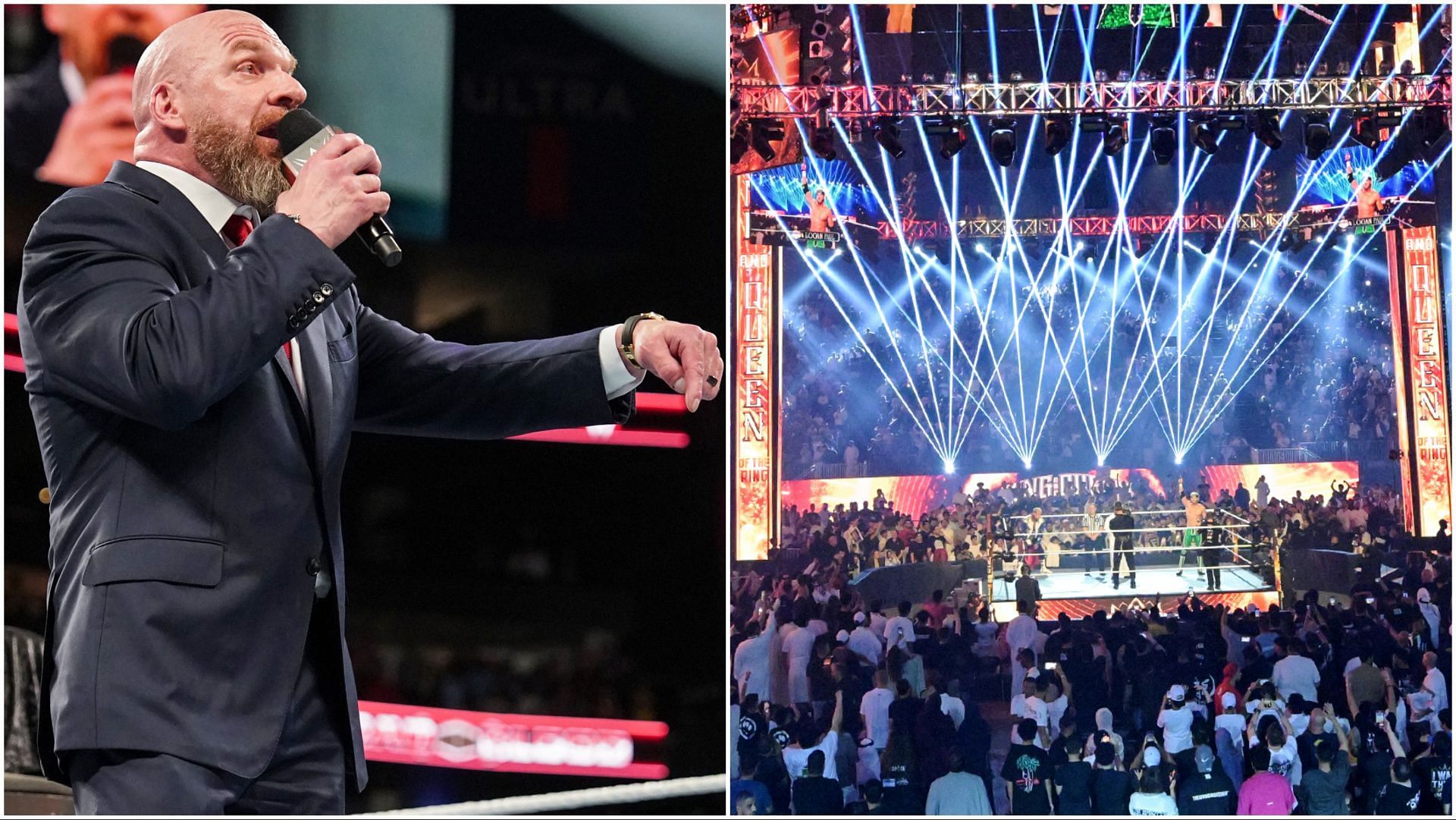 WWE CCO Triple H and fans in Saudi Arabia