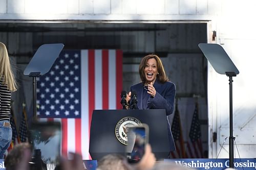 Democratic nominee Kamala Harris attends election campaign rally in Pennsylvania (Images via Getty)