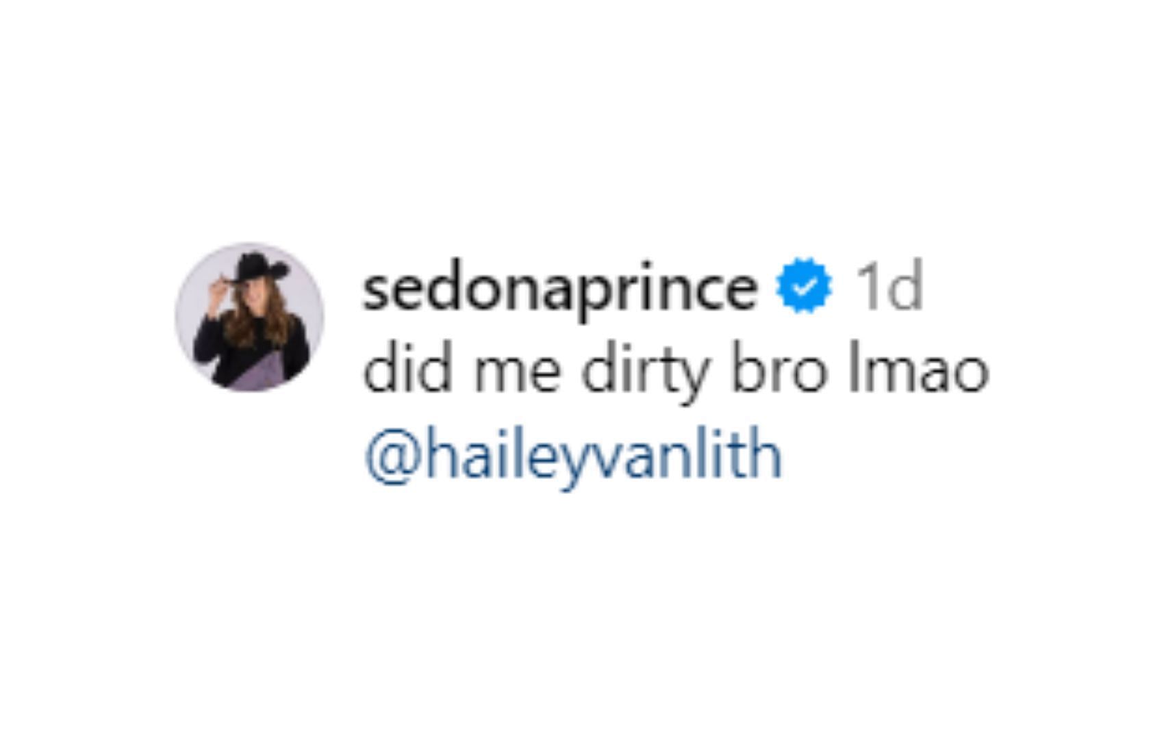 Sedona Prince appreciates Hailey Van Lith's move