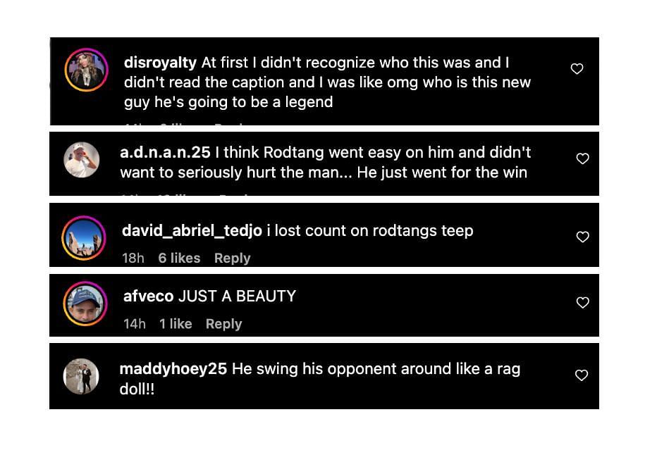 Screenshot of fans&#039; comments. [ONE Championship/Instagram, screenshot]