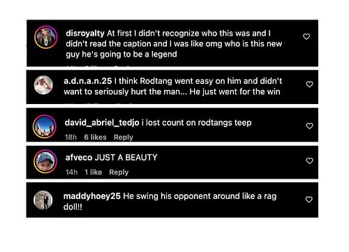 Screenshot of fans' comments. [ONE Championship/Instagram, screenshot]