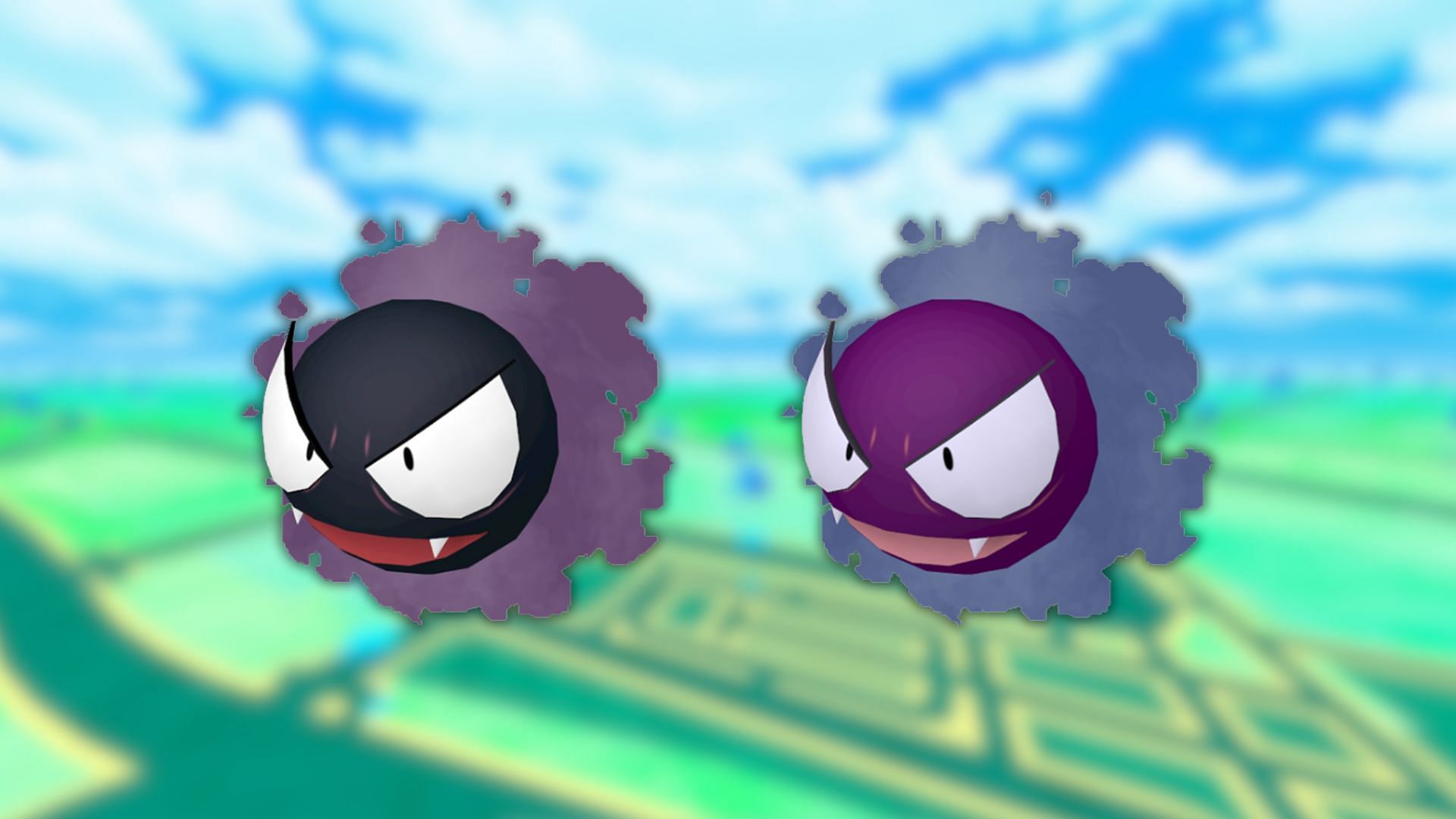 Gastly and its shiny variant (Image via The Pokemon Company)